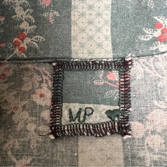 VTG MP Green Floral Stripe Matching Top & Short Set Cottagecore | Size: XS/S - Picture 11 of 11